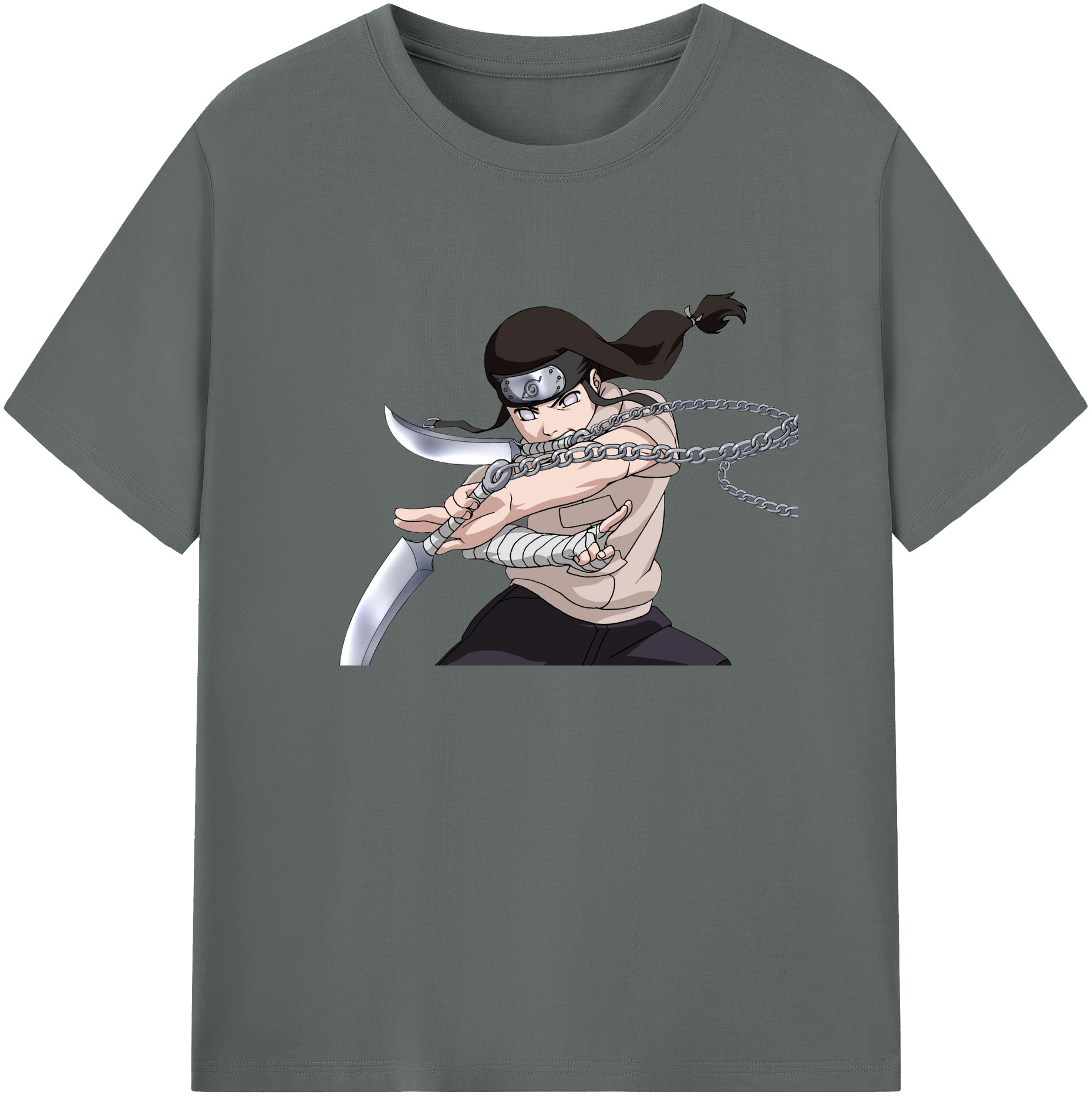 （画像用） NARUTO -ナルト- 日向ネジ Hyūga Neji 綿100％ メンズ半袖Tシャツ｜肌触りやわらか＆通気性
